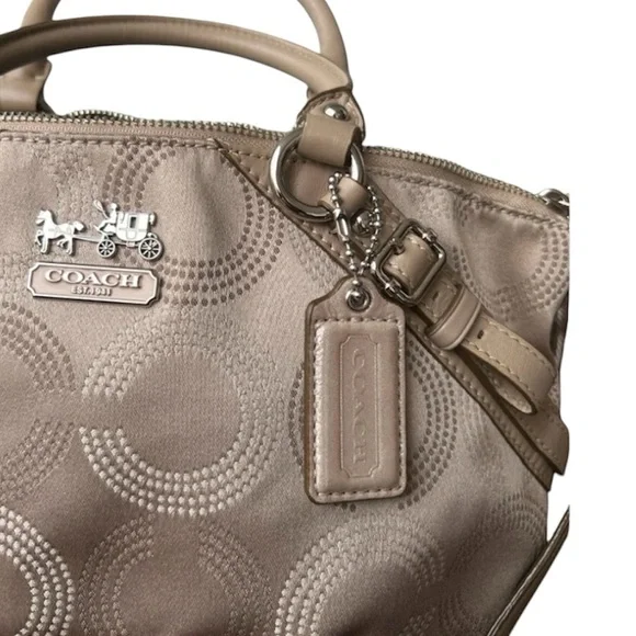 Coach Madison Vintage Dotted Op Art Sophia Satchel with Turquoise Interior - Picture 7 of 16